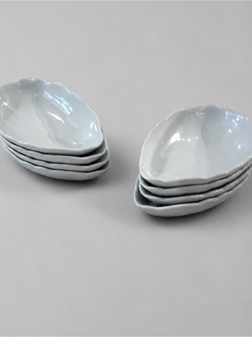 Philippe Deshoulieres France White Porcelain Embossed Fruit Individual Bowls 8
